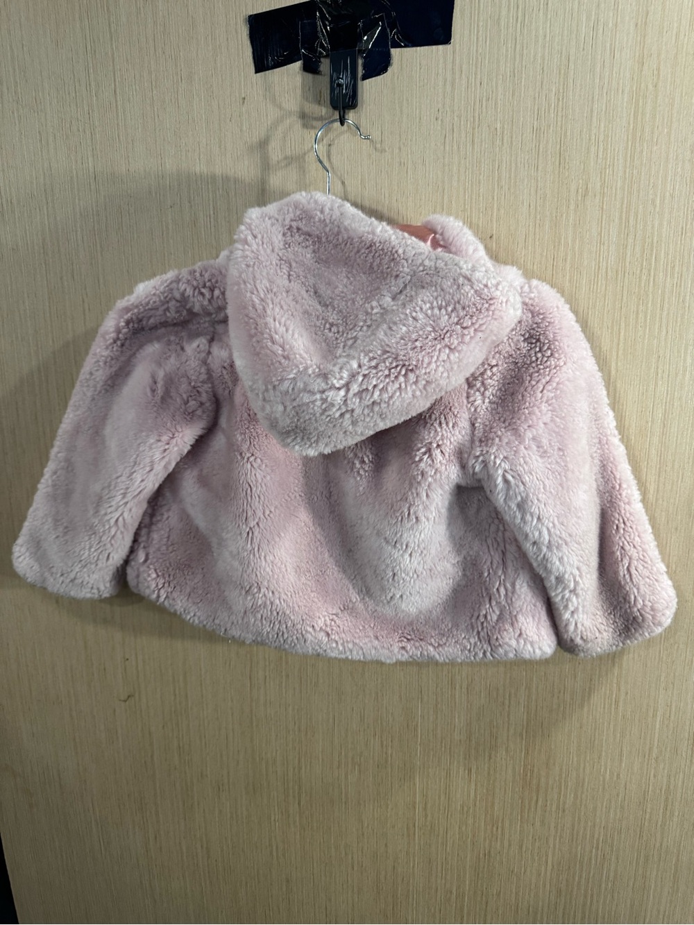 Hanna Andersson Faux Fur Plush Hooded Button Up Jacket - Light Pink Size 4T - Picture 4 of 5